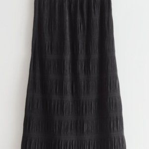 & Other Stories Black Laser Cut Midi Skirt